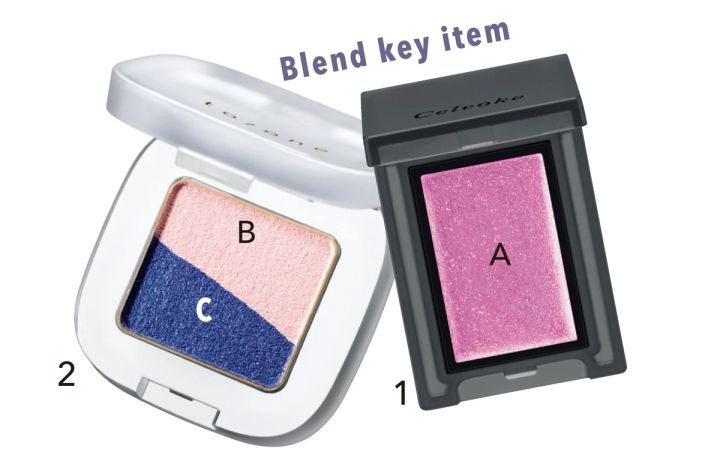 7.ブルー×紫の目元でワンランク上の透明感が手に入るアイシーカラーメイク_使用コスメ_セルヴォ―ク ヴォランタリー アイズ EX14_トーン ペタル フロート アイシャドウ 15