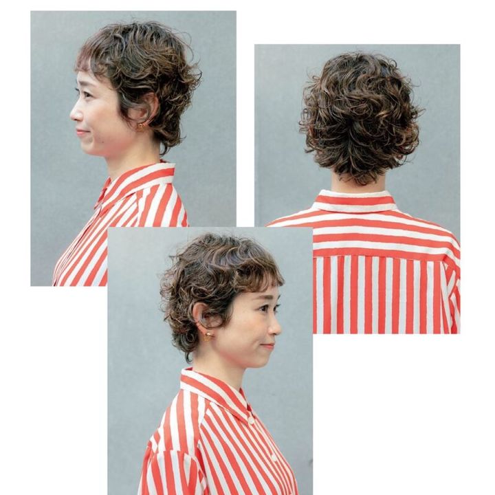 ベージュの白髪染め ショートヘア コクーン表参道