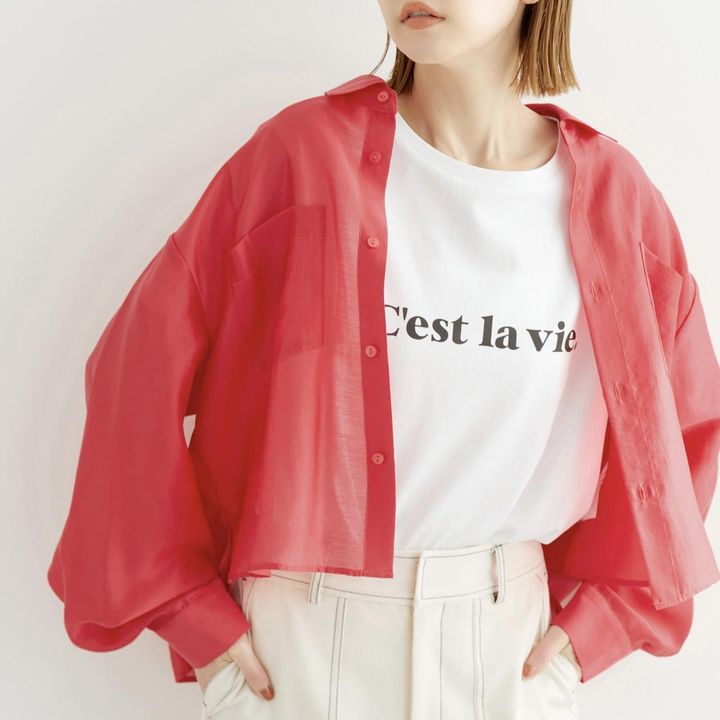 画像: 「クロップドシアーシャツ」￥5,489 出典：ロペピクニック