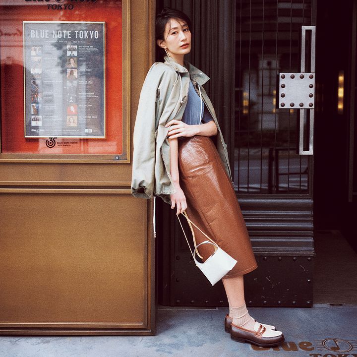 スカートコーデ,ローファーコーデ,神山まりあ