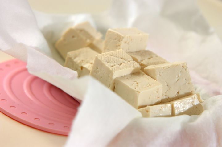 水きり豆腐のだし浸しの下準備1