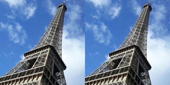 同じ画像を並べているだけなのに片方はより傾いて見える「斜塔錯視」はなぜ起きるのか