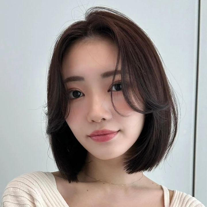 ボブ ヘア 髪型 ヘアスタイル 30代 40代 大人 前髪なし