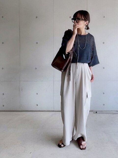 キレイめカーゴパンツコーデ
