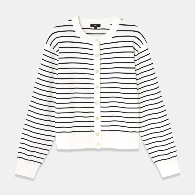 PLST UVカットレーヨンブレンドメタルボタンカーディガン