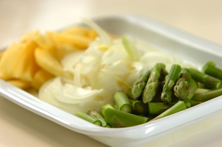 アスパラポタージュの下準備1