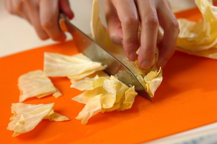 ささ身のユズコショウパスタの下準備2