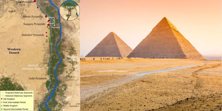 ピラミッド群の側に「失われたナイルの支流」を発見！建設用の水路だった可能性