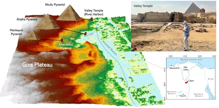 ギザの三大ピラミッドの近くを流れる「失われた支流」の再現