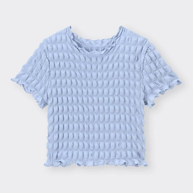 GUのシャーリングTシャツ