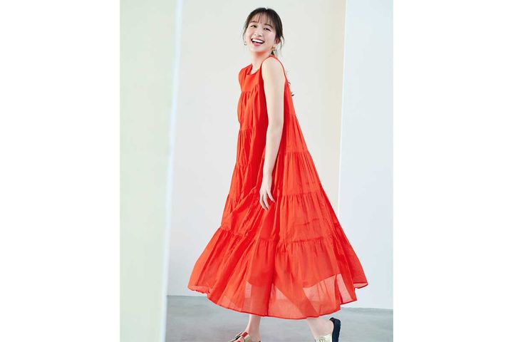 「オペーク ドット クリップ」オーガニックコットン混素材のサマードレス