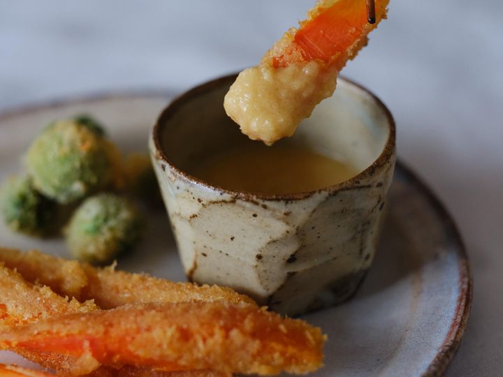 にんにくが効いたディップが旨い！“野菜フライのディップ”