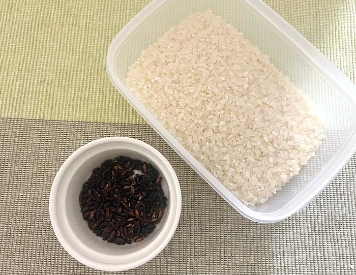 黒米を炊く割合