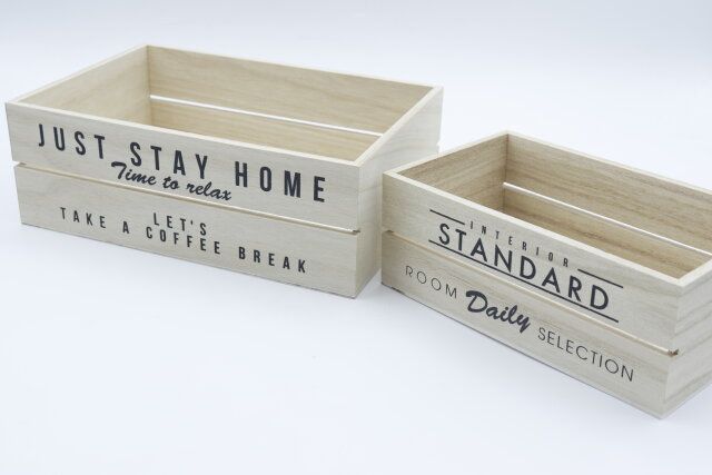 ダイソーの木製カントリーBOX（2枚板、シンプルロゴ）のサイズ展開