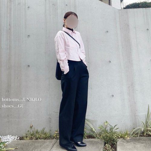 ジーユー_オックスフォードショートシャツ_4