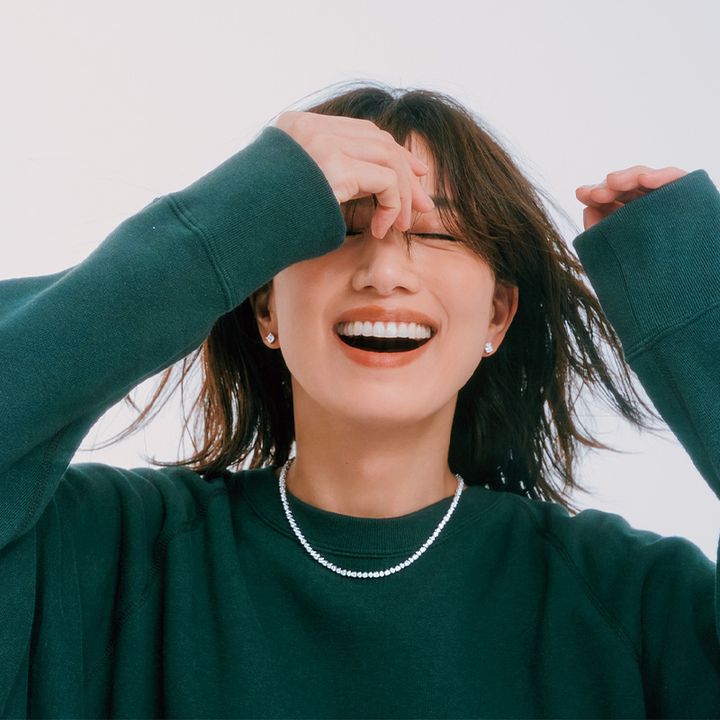 スウェットコーデ,グラフ,ダイヤモンド,ダイヤジュエリー,テニスネックレス,ピアス,東原亜希