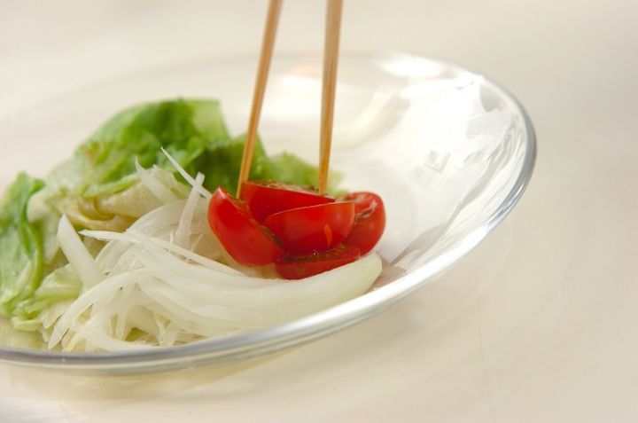 ゆでレタスのアンチョビソースの作り方1