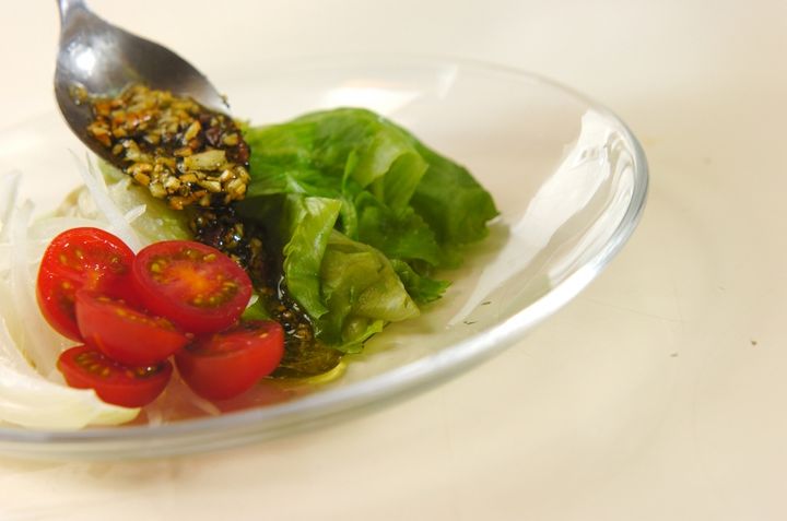 ゆでレタスのアンチョビソースの作り方3