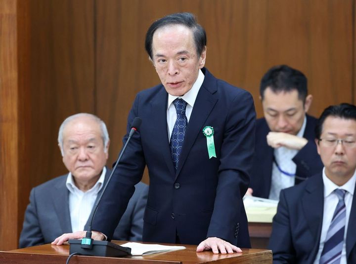 衆院財務金融委員会で答弁する日銀の植田和男総裁＝2024年5月17日午前、国会内