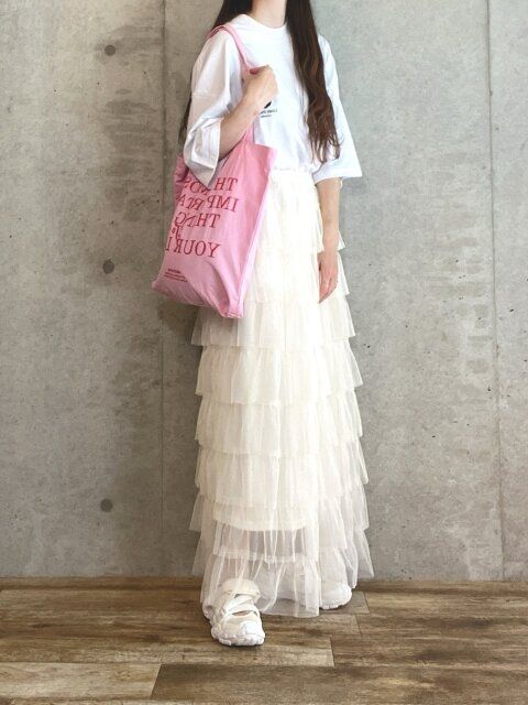 チュールスカートのコーデ