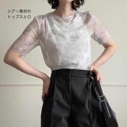 ジーユー_ブラフィールクロップドアメリカンスリーブタンクトップ_4