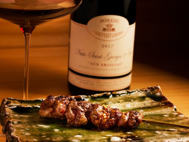 麻布十番『しづご』の「背肝」と「ニュイ サン ジョルジュ プルミエ クリュ オー アルジーア」