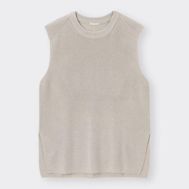 GU ウォッシャブルフレンチスリーブセーター