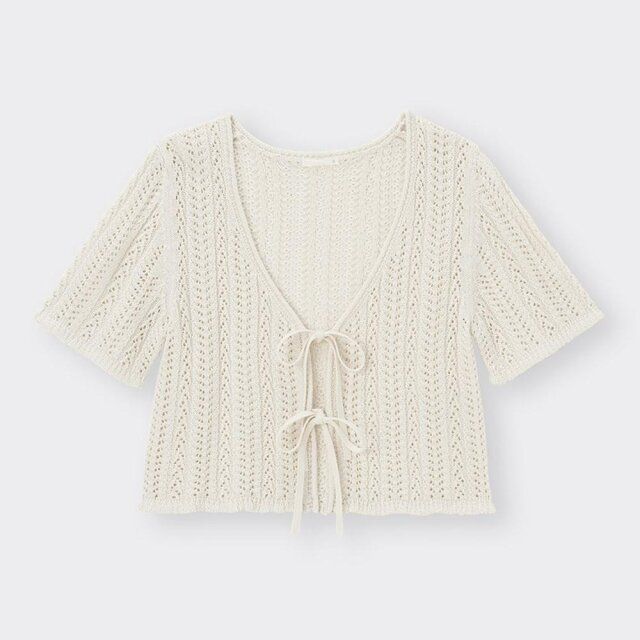 GUの透かし編みカーディガン