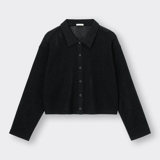 GUのメッシュポロカーディガン