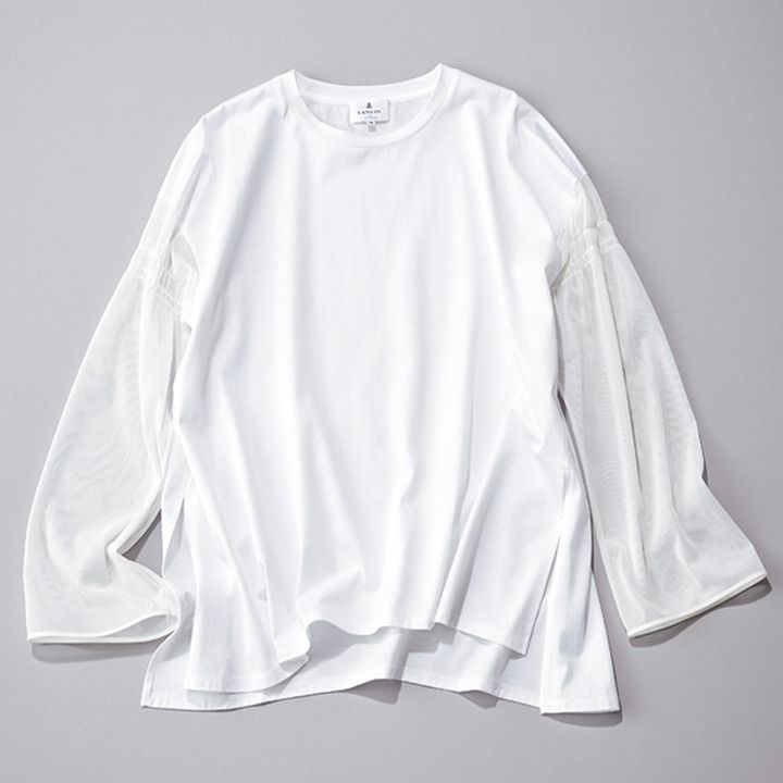 ロンT,白ロンT,カットソー,ランバンオンブルー