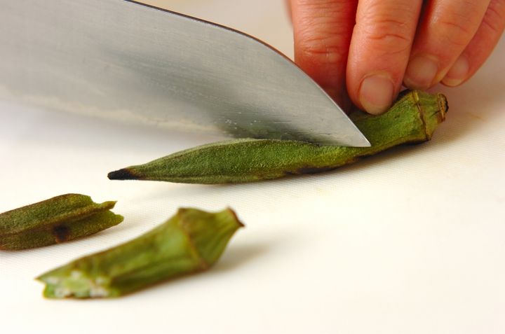 焼きオクラのゴマ和えの作り方2