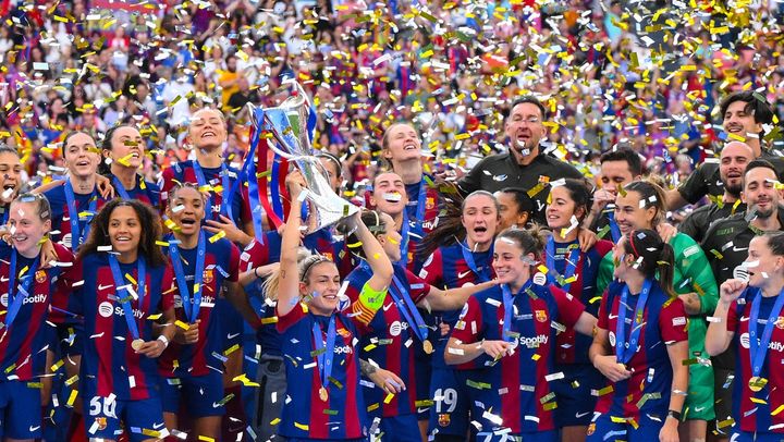 最強女子バルセロナがCL優勝！“女王”がとどめのゴールを決め、リヨンを2-0で撃破