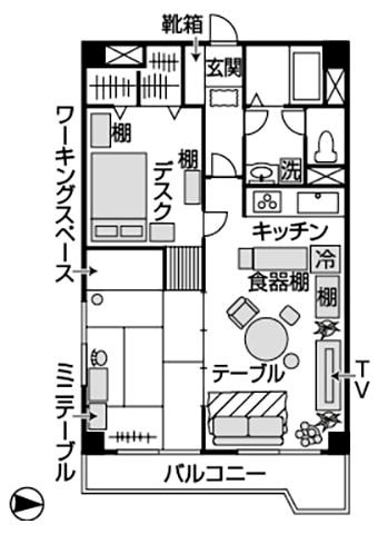 2LDK 築年数 43年 住居歴 1年半 家族 2人暮らし