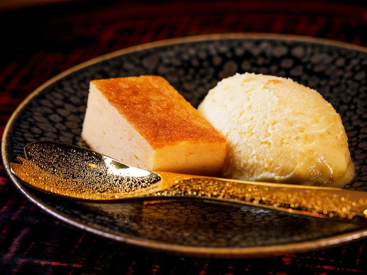 四ッ谷三丁目『四ツ谷 みね村』のたまご焼きと金柑のアイスクリーム