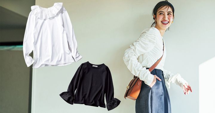 ロンT,カットソー,白ロンT,黒ロンT,ロンTコーデ,岡本あずさ