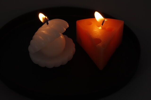 セリアのお洒落なキャンドル パールとキャンドル チーズ