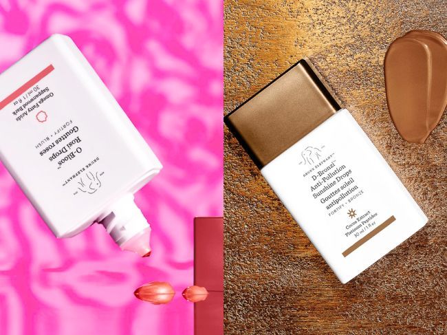 左：「ドランク エレファント オーブルースロージー ドロップス」・右：「ドランク エレファント ディーブロンジィ AP サンシャイン ドロップス」