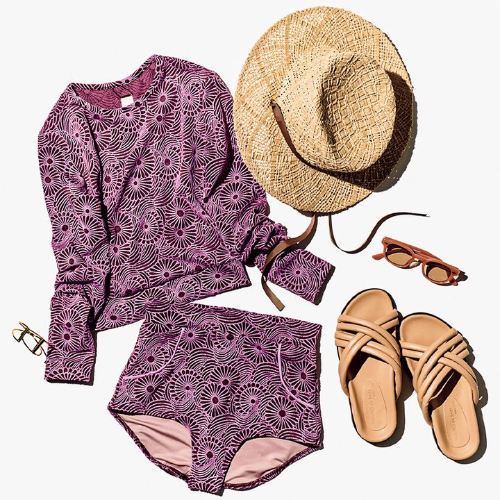 水着,水際コーデ,シーア,柄水着