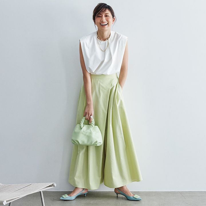 東原亜希,ワイドパンツ,エブール,パンツコーデ