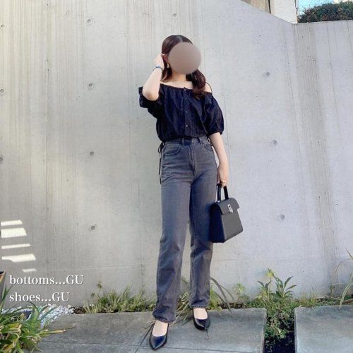 ジーユー_コットンレースクロップドブラウス_4