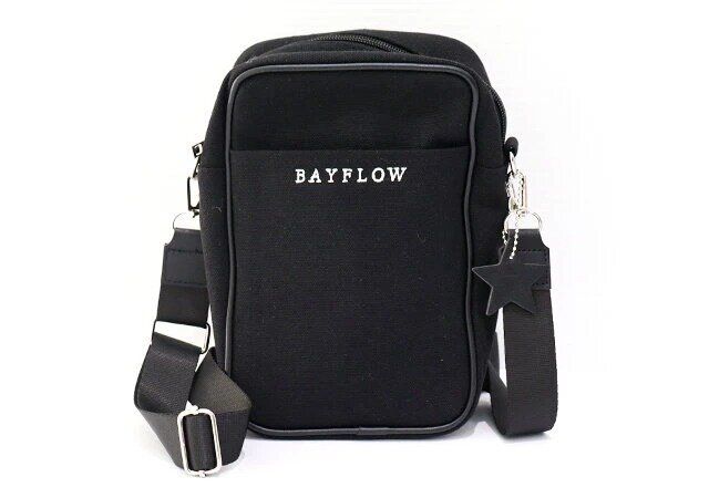BAYFLOW ペットボトルがタテに入る！ LOGO SHOULDER BAG BLACK