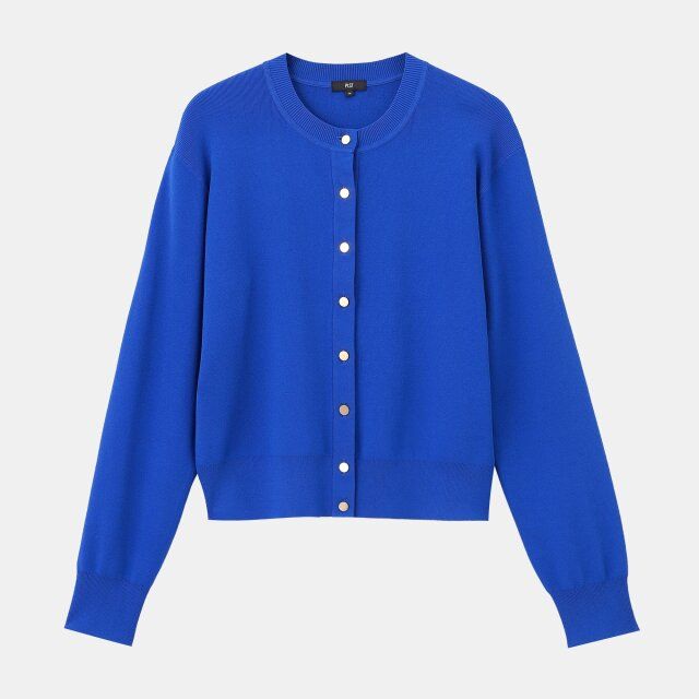 PLST UVカットレーヨンブレンドメタルボタンカーディガン