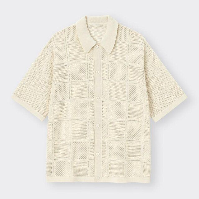 GUのメンズのメッシュニットシャツ