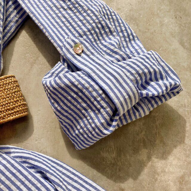 ZARAベルトストライプシャツワンピースの袖口部分