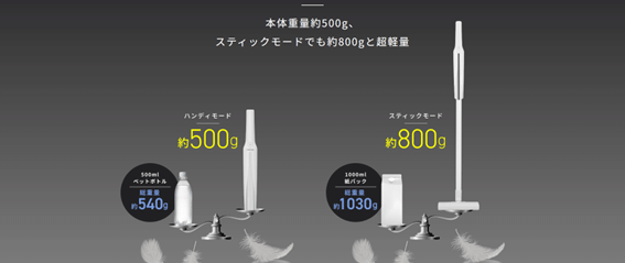 軽いスティッククリーナー画像