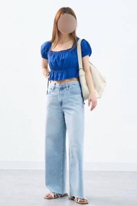 ユニクロシー_ギャザークロップドブラウス_2