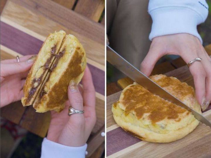 【超時短キャンプ飯】切って焼くだけのホットサンドが朝食に便利すぎた！