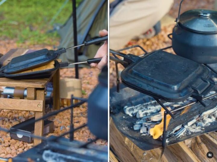 【超時短キャンプ飯】切って焼くだけのホットサンドが朝食に便利すぎた！