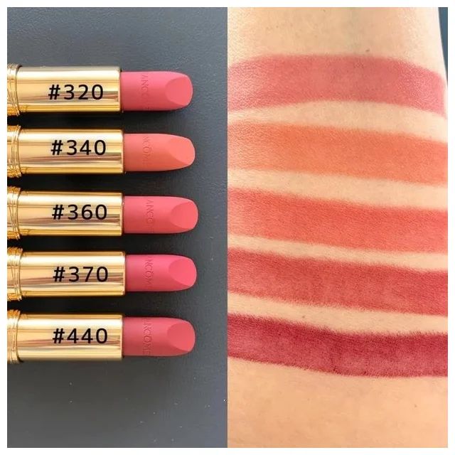 2024年夏新色リップ_ランコム ラプソリュ ルージュ インティマット 320／340／360／370／440_スウォッチ