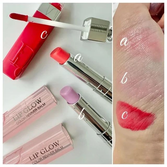 2024年夏新色リップ_ディオール アディクト リップ グロウ 061、063_ディオール アディクト リップ ティント 661_スウォッチ